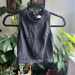 Abercrombie & fitch black zip up halter top